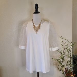 Calvin Klien White Blouse Size Large